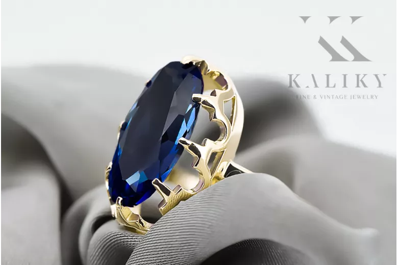 Vintage Craft  Inel Safir Aur galben 14K vrc253y